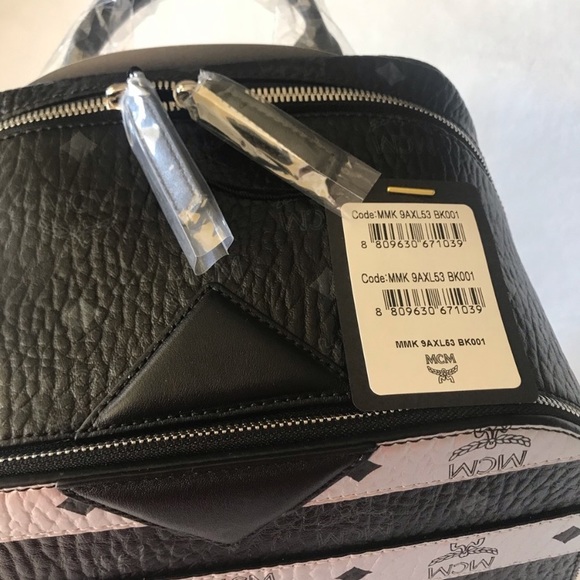 NWT MCM Large Leather Logo Backpack - Picture 9 of 16